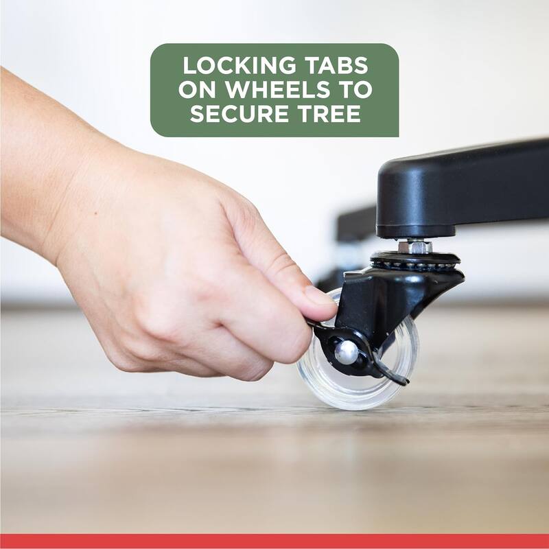 Rolling Christmas Tree Stand for up to 9 Foot Artificial Trees - Heavy-Duty Artificial Xmas Tree Stand Base - Black