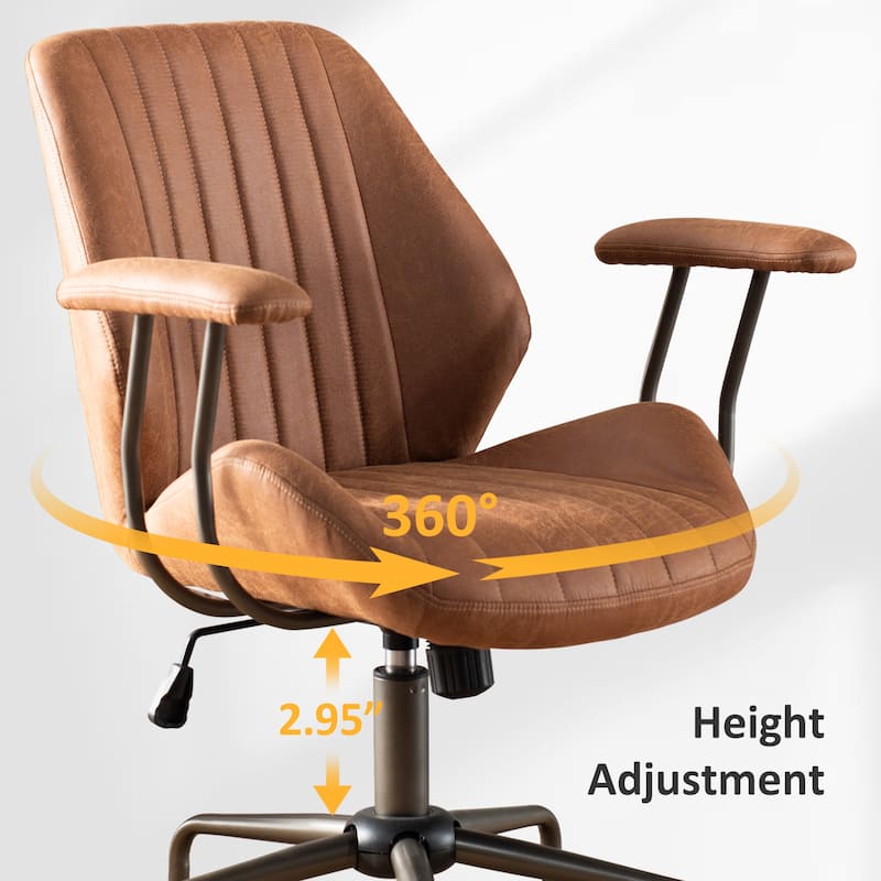 OVIOS Suede Fabric Ergonomic Office Chair Desk Chair Lumbar Support - On Sale - Bed Bath 