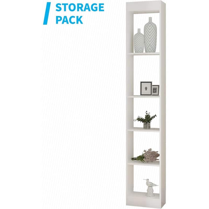 Mixoy Murphy Bed,Folding Wall Bed with 2 Side Cabinet Shelves