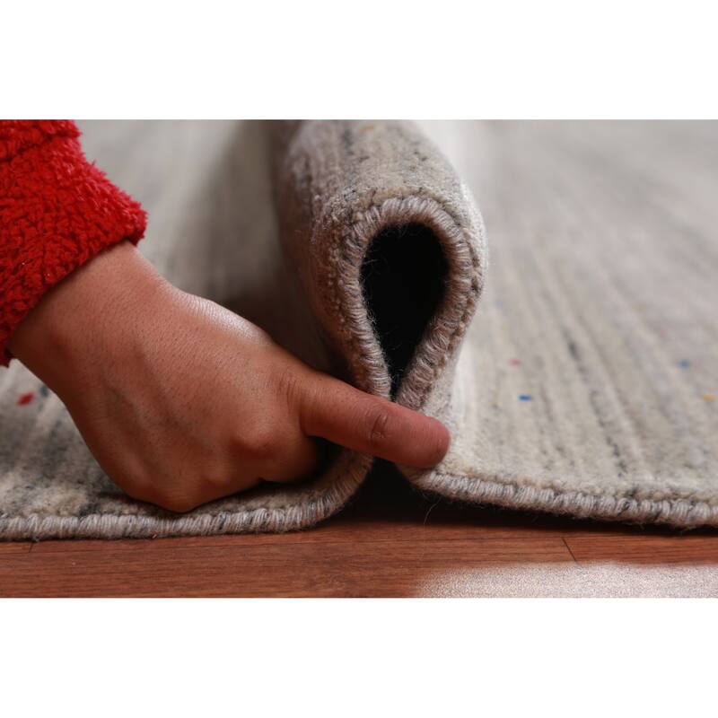 Striped Gabbeh Indian Area Rug Tribal Handmade Wool Carpet - 9'1" x 11'9"