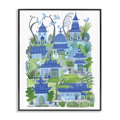 Stupell Charming Village Buildings Framed Giclee Art Design By Kay Widdowson