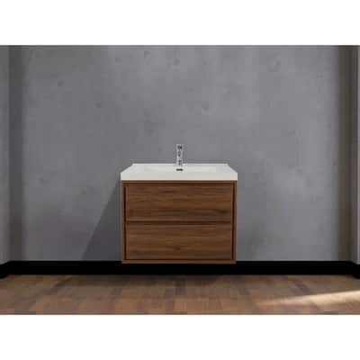 Sage 24" wall mounted bathroom vanity with single basin acrylic top