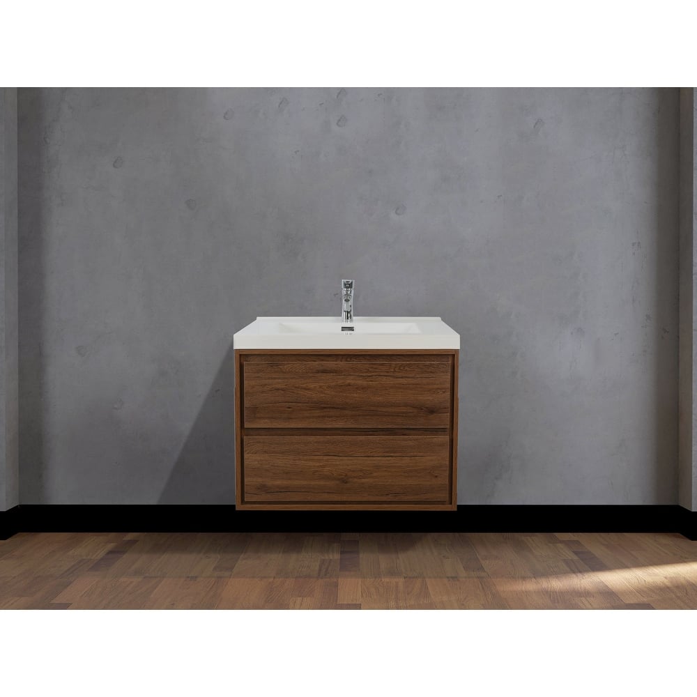 Sage 24" wall mounted bathroom vanity with single basin acrylic top