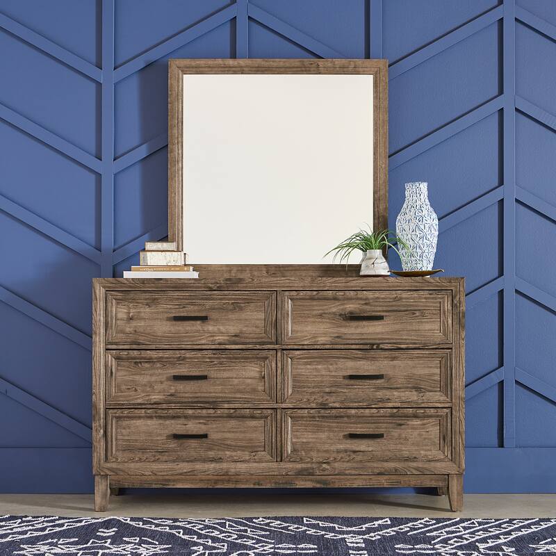 Ridgecrest Cobblestone Dresser & Mirror - 6-drawer