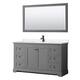Option Dark Gray, Black Trim, Carrara Cultured Marble Top