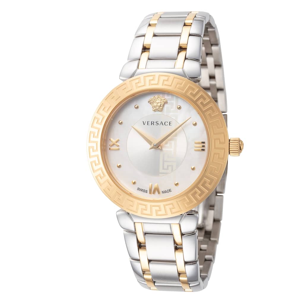 Versace Women's Daphnis 35mm Mother-of-Pearl Dial Stainless Steel Quartz Watch - Two-Tone - One Size