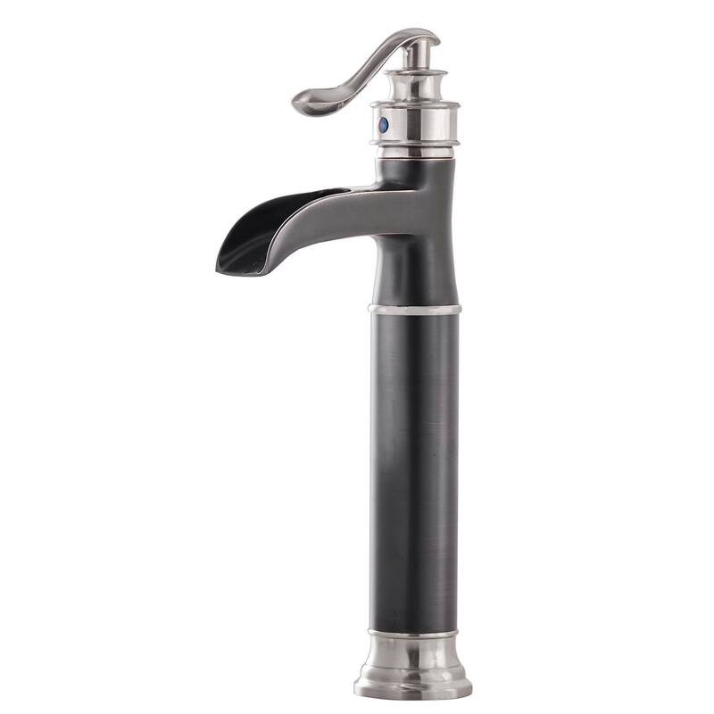 Waterfall Bathroom Vessel Faucet With Drain Assembly Single Handle Bathroon Vessel Sink Faucets One Hole Basin Vanity High Taps
