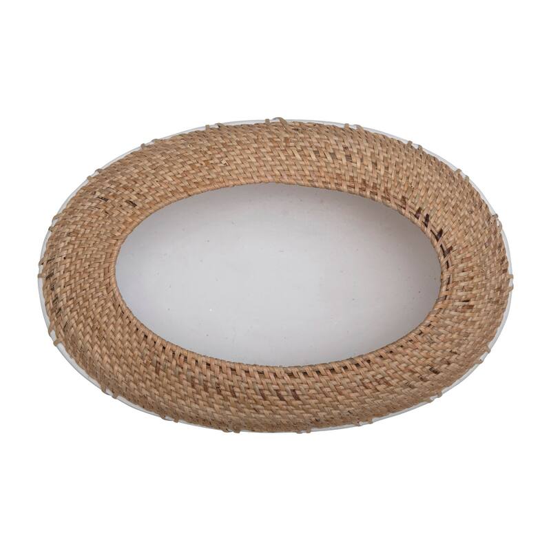 Handmade Terra-cotta Planter with Hand-Woven Rattan Stitching