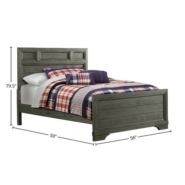 Foundry Traditional Wood Complete Full Bed, Brushed Pewter