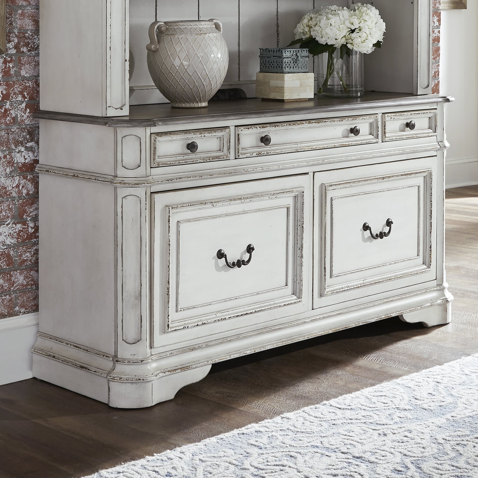 Magnolia desk cheap with hutch