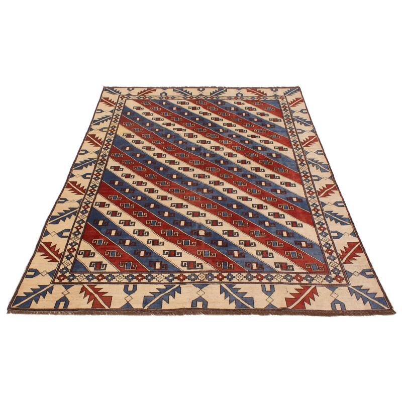 ECARPETGALLERY Hand-knotted Oushak Cream Wool Rug - 6'11 x 9'8