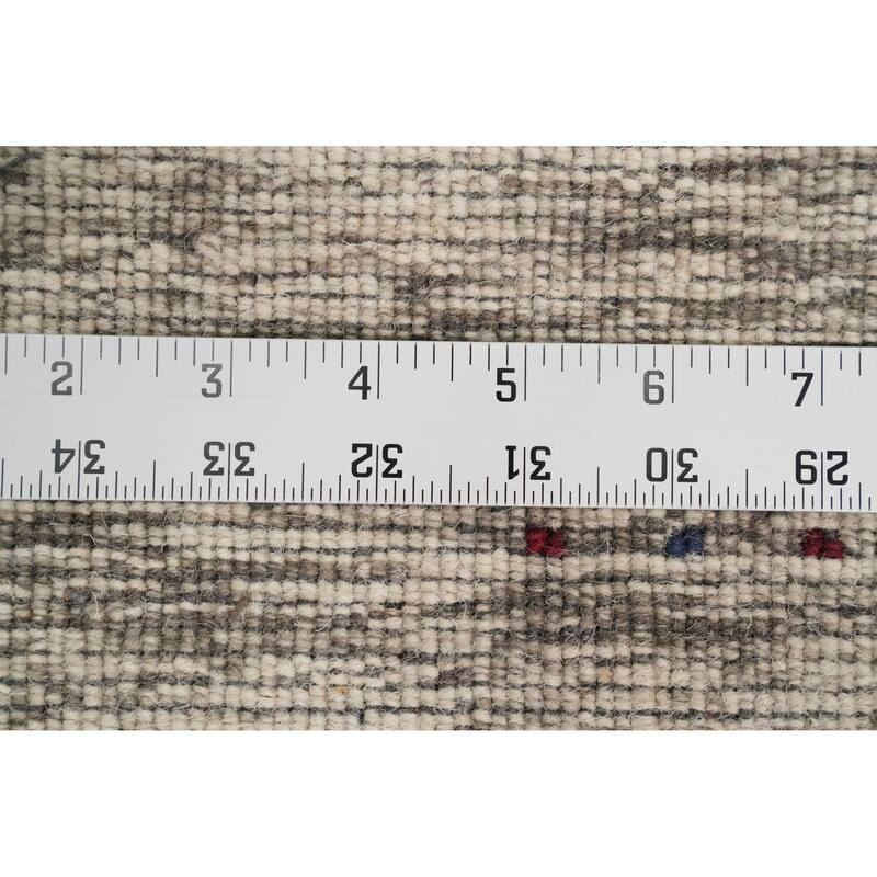 Hand Knotted Oriental 100% Wool Carpet Tribal Animal Pictorial Beige & Ivories Gabbeh Area Rug - 8' 10'' X 5' 11''