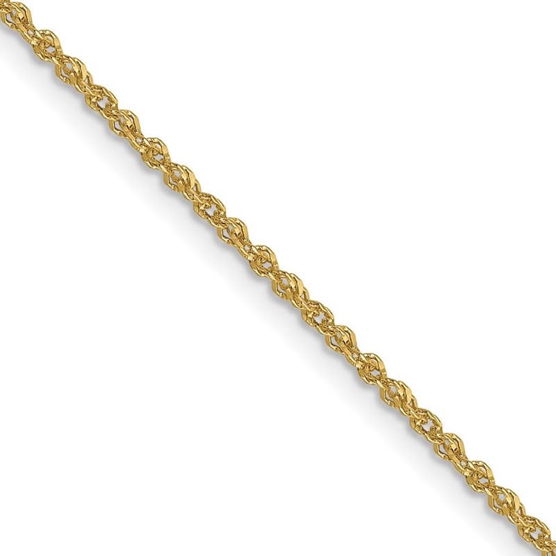 Curata 10k Yellow Gold 1.3mm Diamond-cut Singapore Chain Necklace (Lobster)