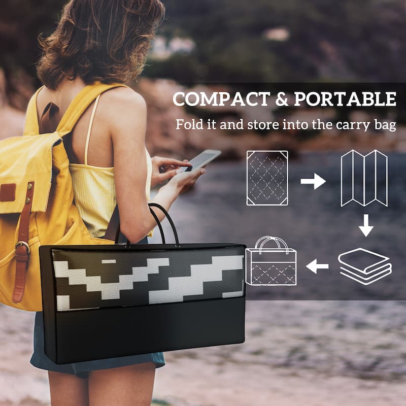 Outsunny Reversible Outdoor Rug Carpet, 10' x 8' Waterproof PP Plastic Straw Rug, Portable RV Camping Mat - 8' x 10'