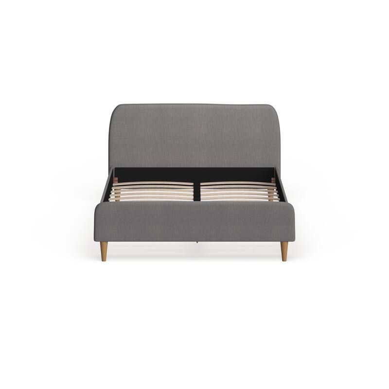 Mid-Century Fabric Upholstered Platform Bed by Baxton Studio