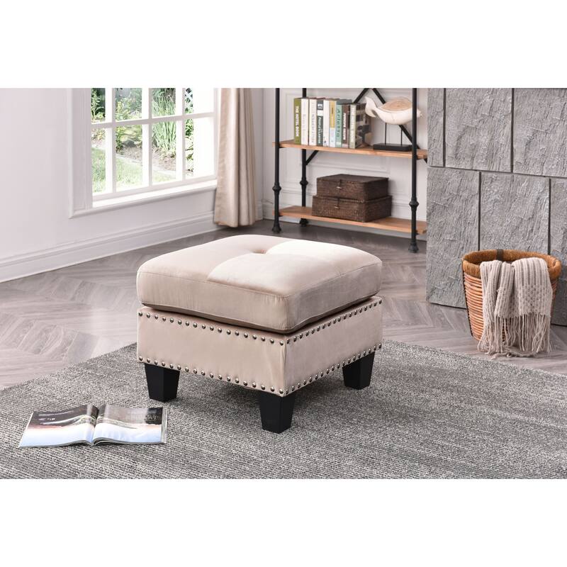 Copper Grove Meharrize Tufted Velvet Ottoman
