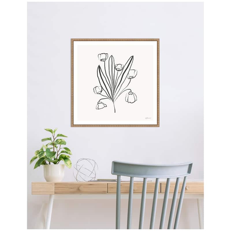 Kate and Laurel Floral Bouquet by Gabrielly Guedes Framed Canvas Wall Art Print