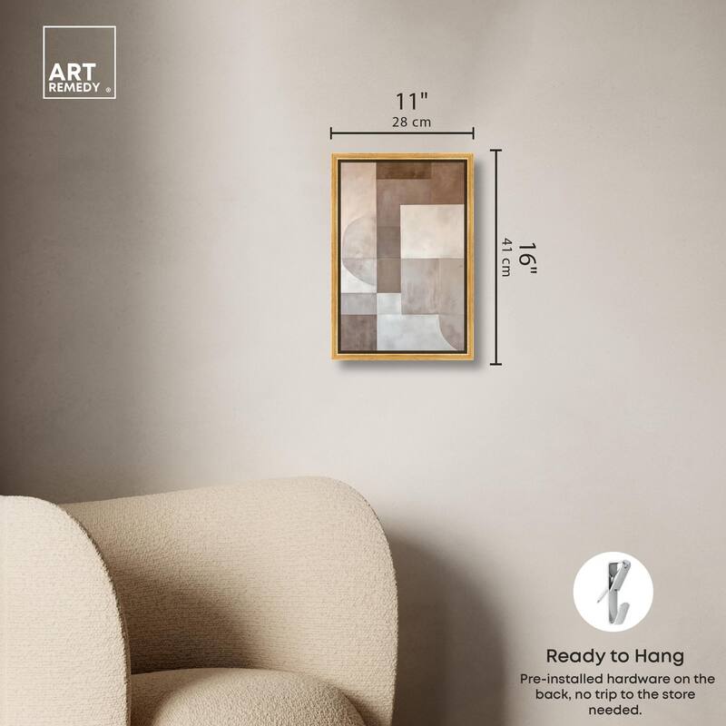 Neutral Tone Blocks II Canvas by Art Remedy