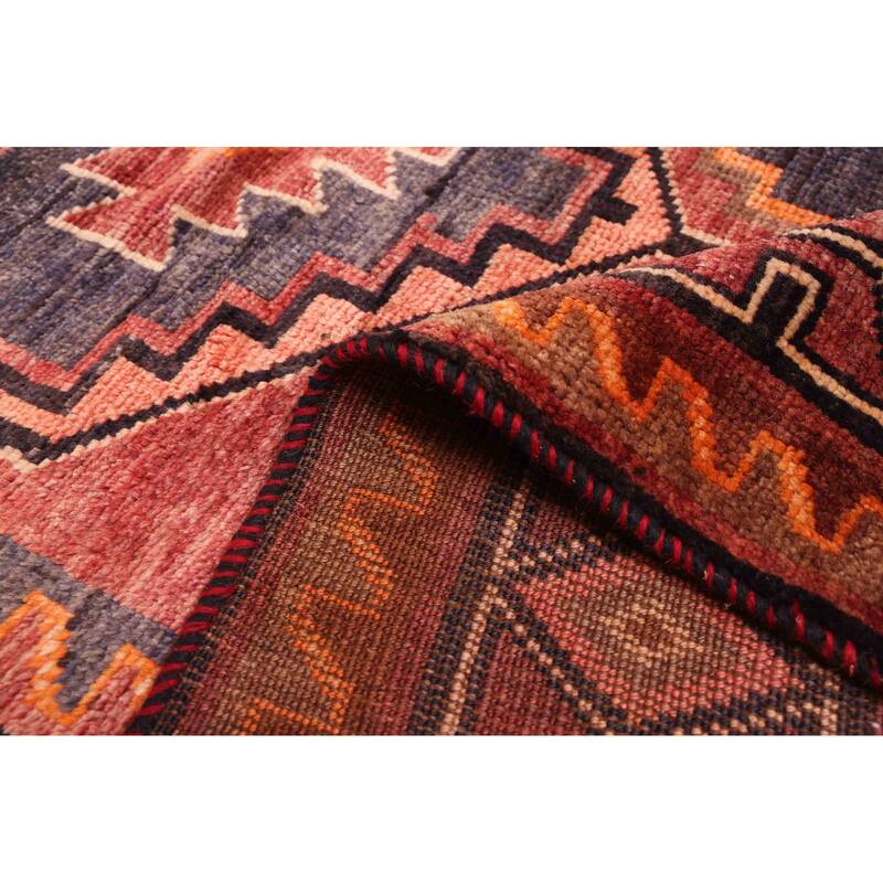 ECARPETGALLERY Hand-knotted Melis Vintage Dark Red Wool Rug - 6'3 x 7'10