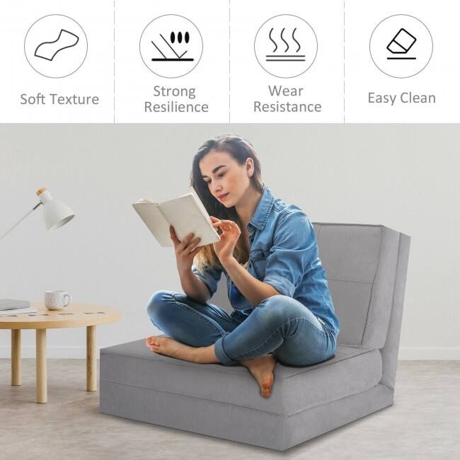 Convertible Lounger Folding Sofa Sleeper Bed - 83" x 28.3" x 4.5"(L x W x H)