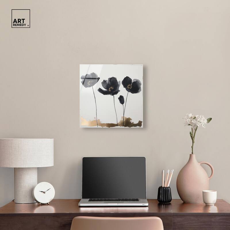 Nocturnal Flowers I Acrylic by Art Remedy, Ready to Hang