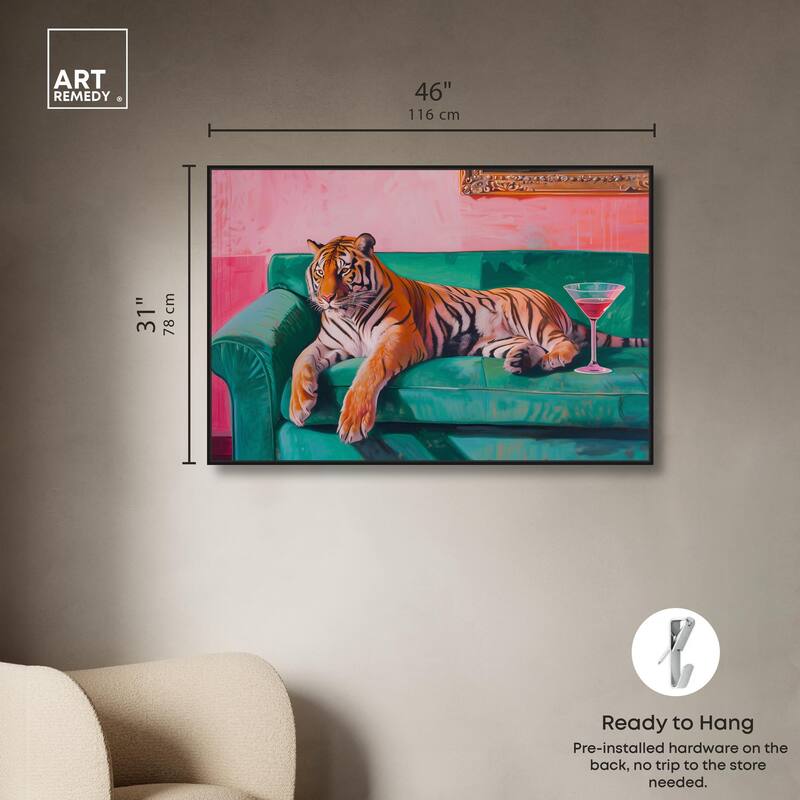 Lounging Tiger Canvas by Art Remedy