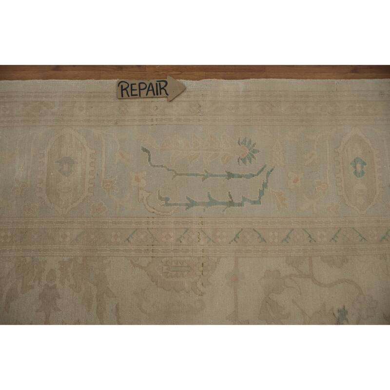 Hand Knotted Oriental 100% Wool Carpet Traditional All-Over Beige & Ivories Ziegler Area Rug - 12' 10'' X 12' 6''