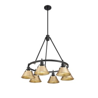 Orwell 6-Light Chandelier in Matte Black with Brushed Champagne Bronze