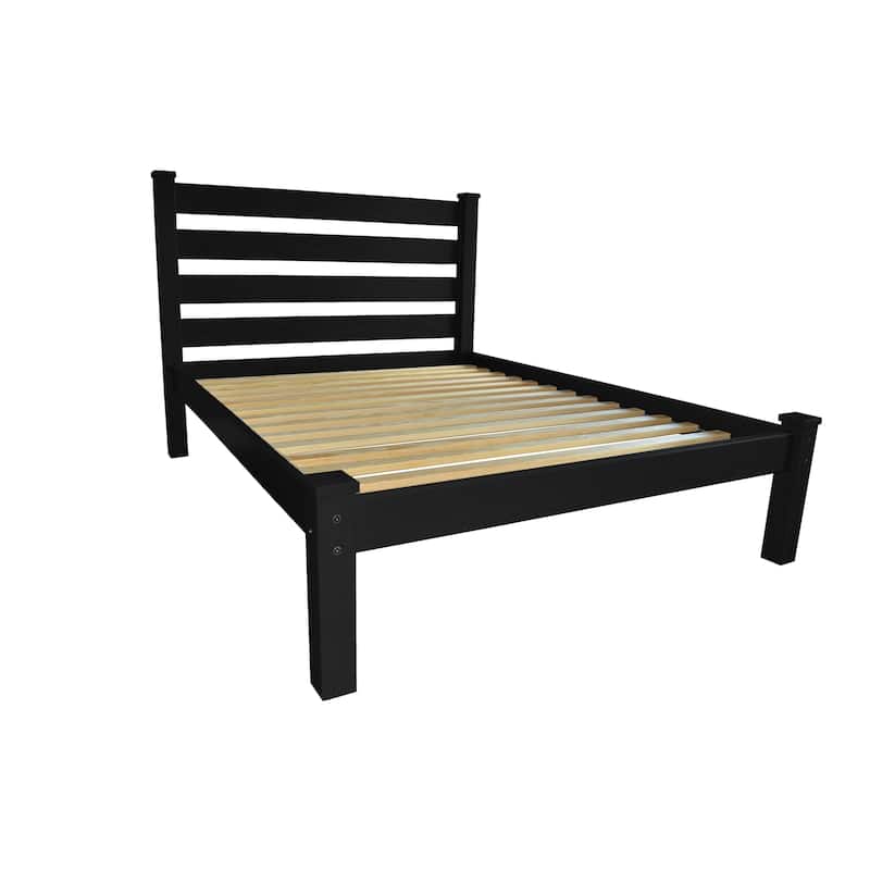 Homestead Unfinished Solid Pine Queen Platform Bed - BLACK