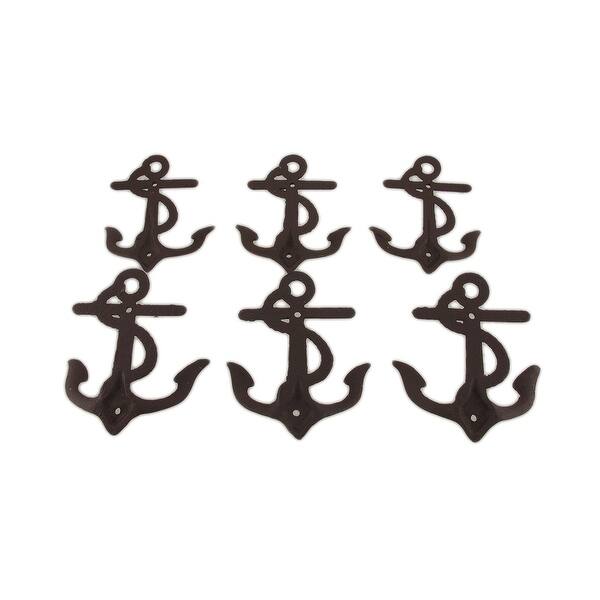 Shop Set Of 6 Rust Colored Cast Iron Anchor Shaped Decorative Wall