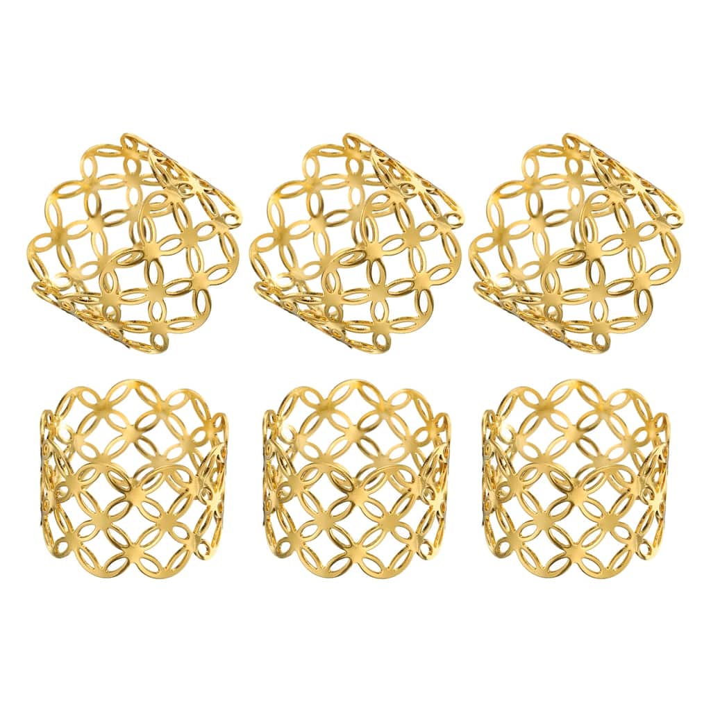 Napkin Rings Metal Hollow Copper Coin Shape Napkin Holder for Dinner