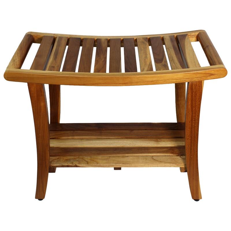 EcoDecors Harmony EarthyTeak 30" Teak Wood Shower Bench - 30 W x 24 T x 14 D