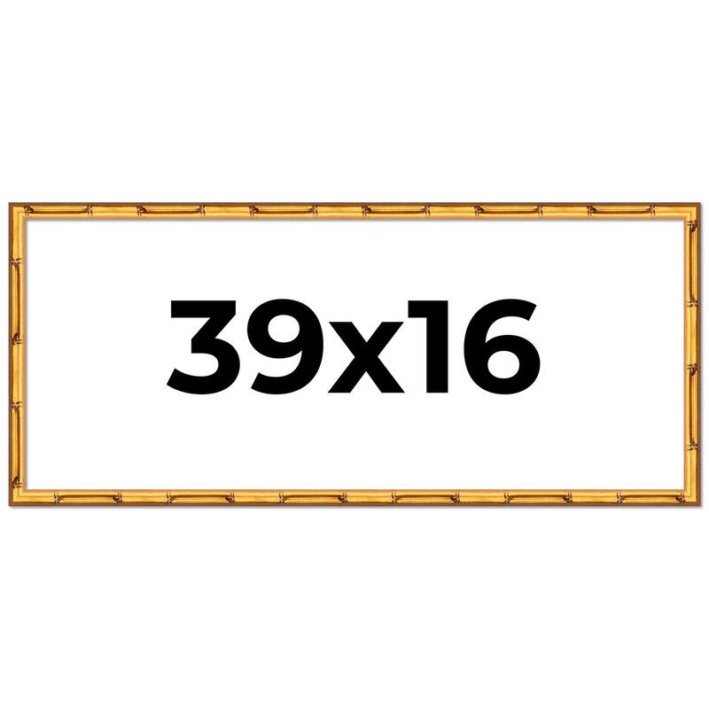 39x16 Frame Gold Bamboo Picture Frame Modern Photo Frame Includes UV Acrylic Shatter Guard Front Acid Free Foam Backing Board