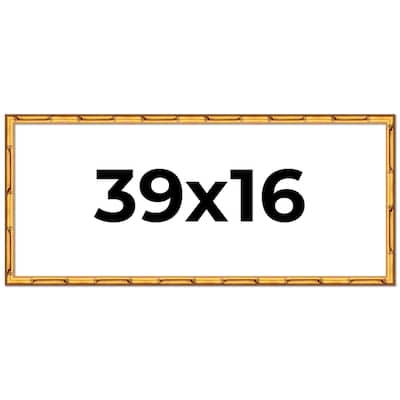 39x16 Frame Gold Bamboo Solid Wood Picture Frame | 1 Inch Moulding
