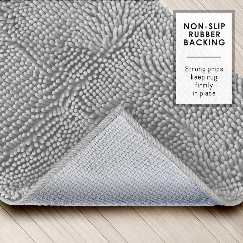 Empyrean Non-Slip Super Plush Chenille Bathroom Rugs