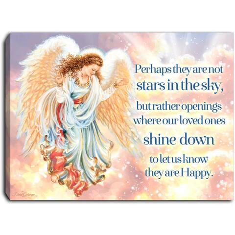 8" Pink and Ivory Shine Down Angel Canvas Christmas Tabletop Decor