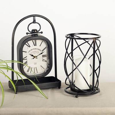 Black Metal Table Top Candle Holder