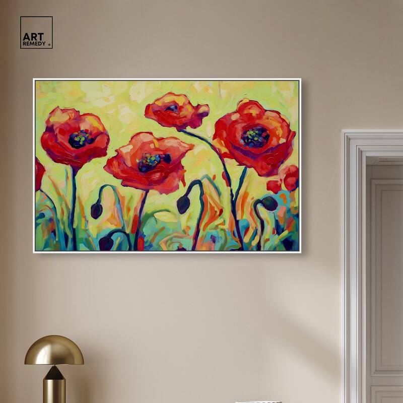 Red Poppy Field II Canvas by Art Remedy