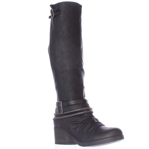 Carlos by Carlos Santana Candace Zipper Lined Knee High Boots, Black