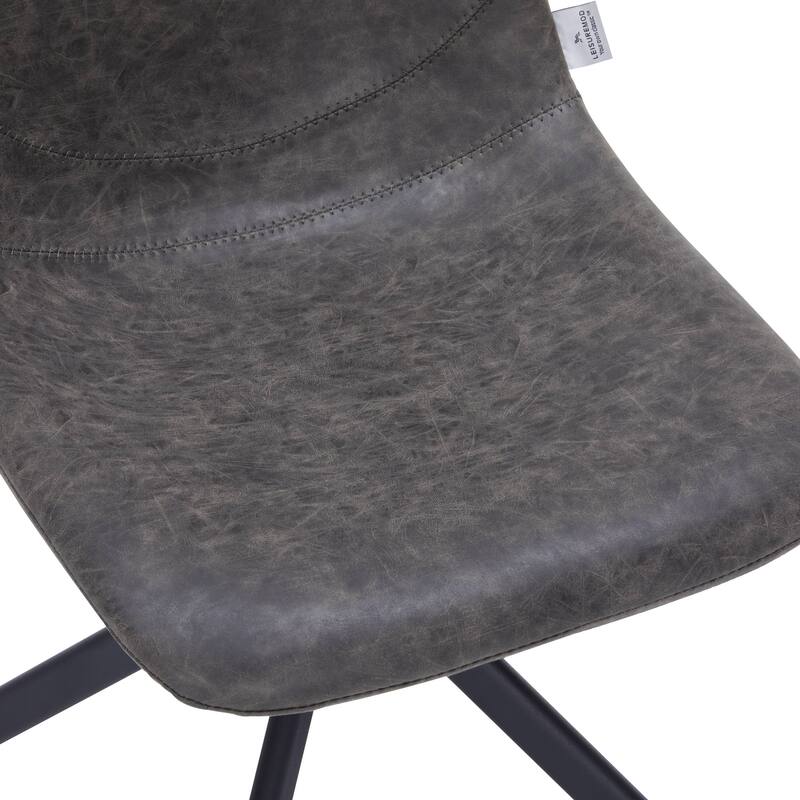 Markley Leather Dining Chair 360 Degree Swivel with Iron legs Modern Accent Side Chair