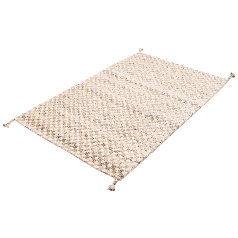 ECARPETGALLERY Braid weave Sienna Tan Wool Rug - 5'1 x 8'0