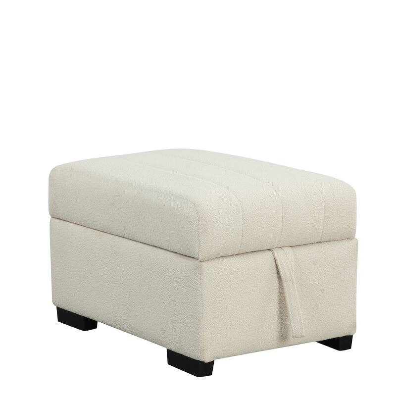 82.6" Polyester L-Shape Sectional Pull-Out Sofa Bed with Storage Ottoman, USB Ports and Power Sockets
