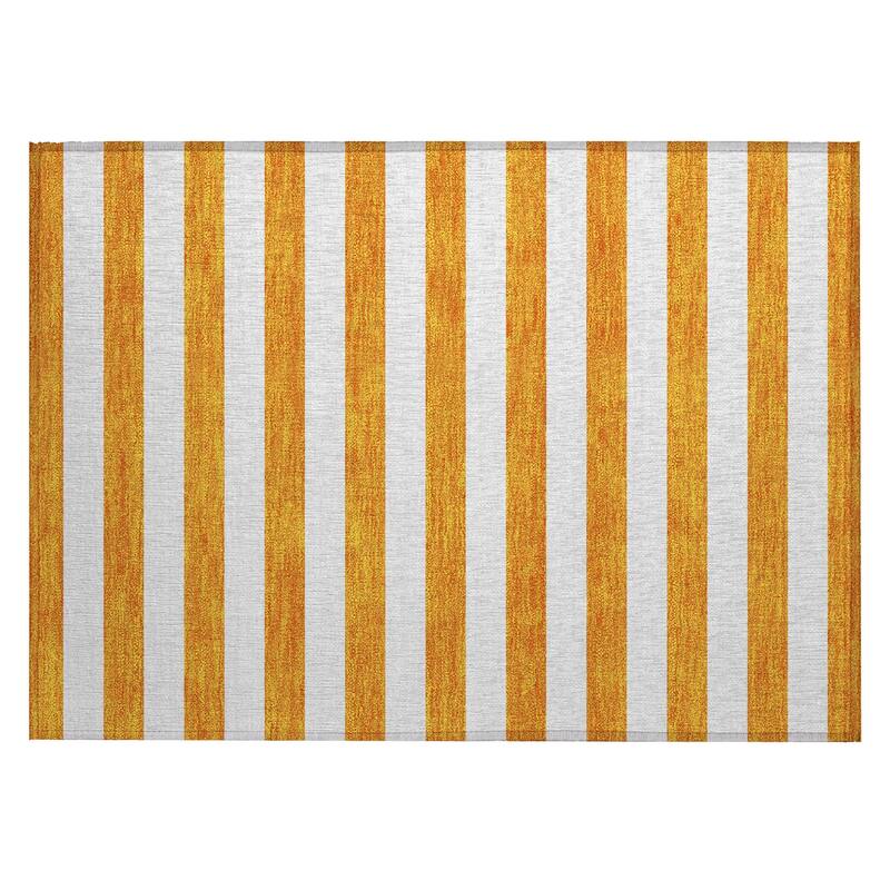 Alz Stripe Weather Resistant Blended Style Outdoor Rug