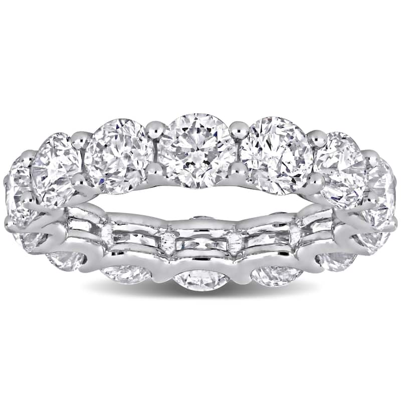 Miadora 6-3/5ct TDW Round-Cut Diamond Eternity Ring in 18k White Gold