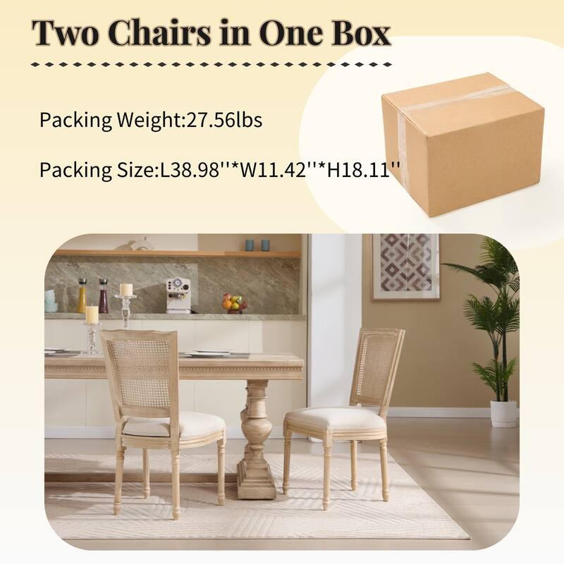 Set of 2 French Country Dining Chairs