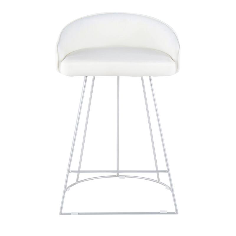 Silver Orchid Haid Velvet Upholstered Counter Stool (Set of 2)
