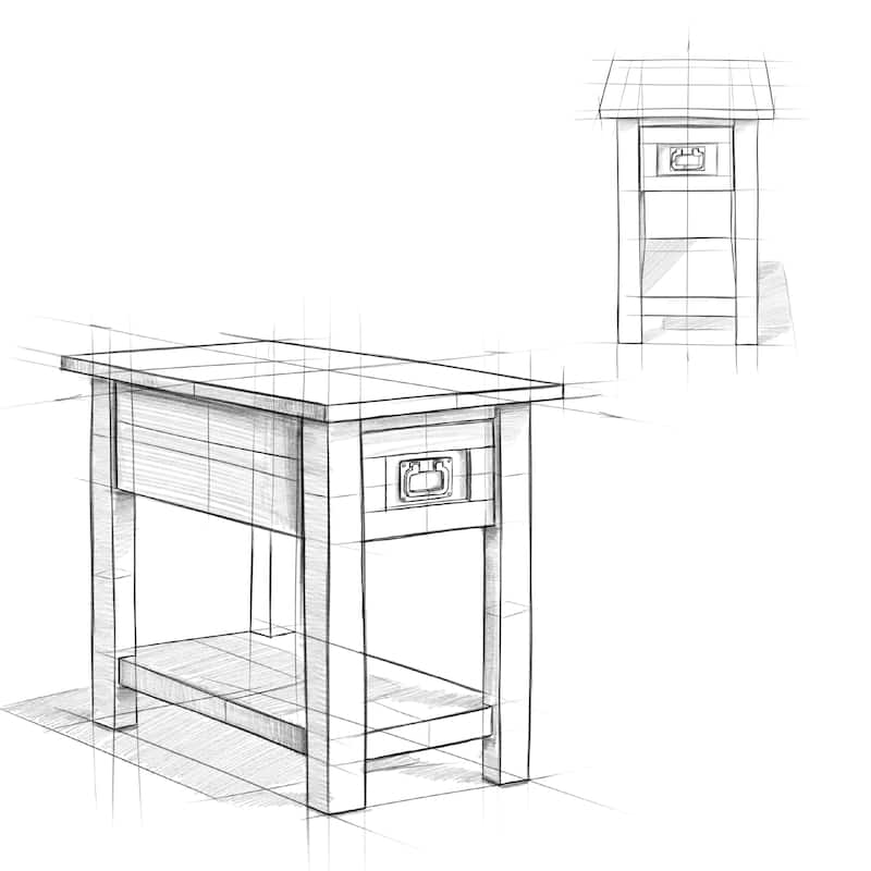 WYNDENHALL Garret SOLID ACACIA WOOD 14 inch Wide Rectangle Rustic Narrow Side Table - 14" W x 24" D x 20" H