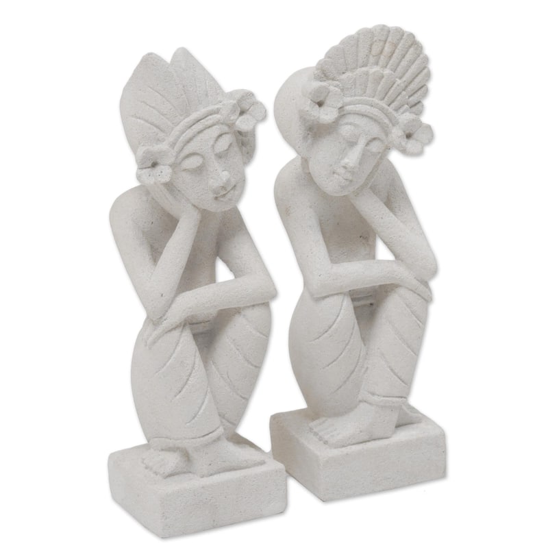 Novica Handmade Jegeg And Bagus Sandstone Sculptures (Pair)