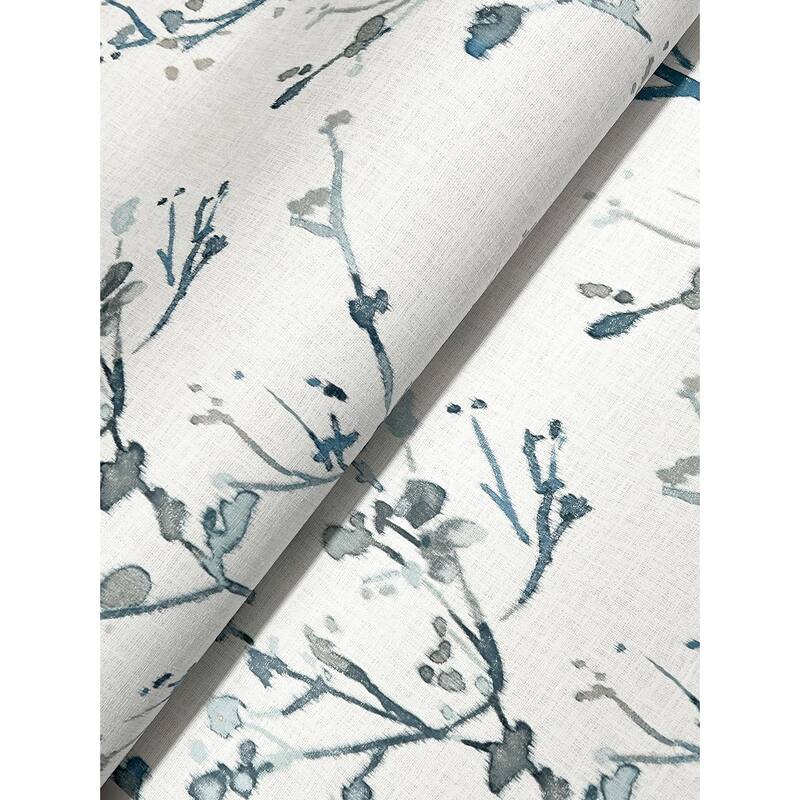 A-Street Prints Silverling Blue Budding Branches Wallpaper