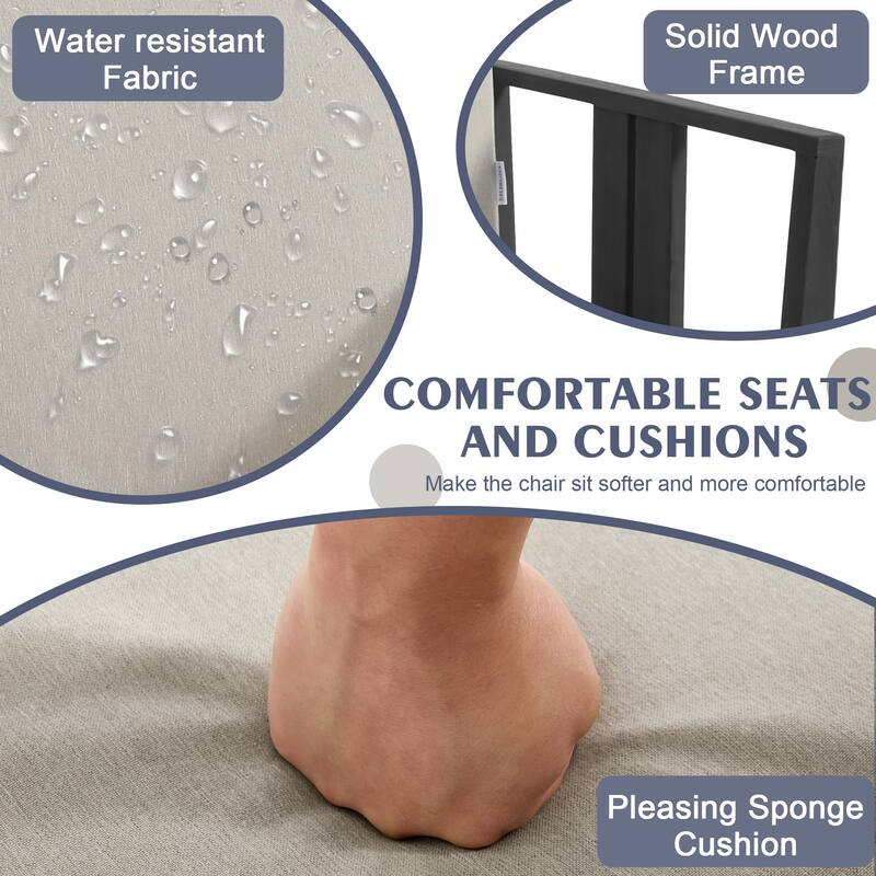 Outdoor Patio Wood Loveseat with Cushion